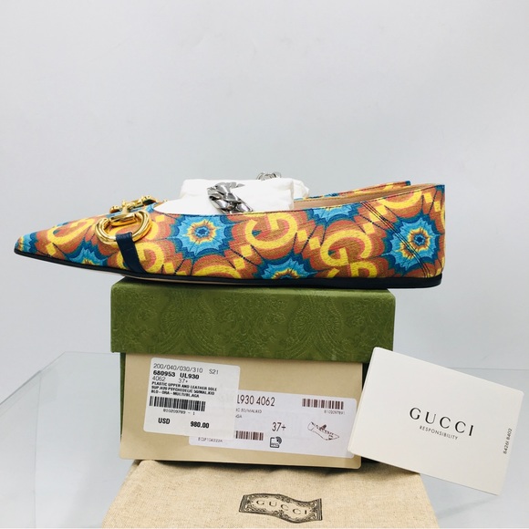 Gucci 100 Multi Color Women’s  Ballet Flat - 680953 UL930 008 4062 - - Picture 14 of 16